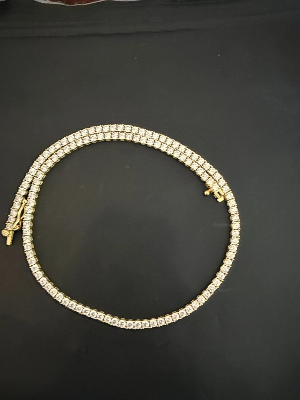 Adina Eden 3mm Gold Brass and CZ Tennis Necklace 16 inch